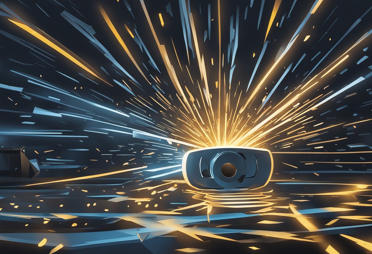 Sparks fly as metal is precision-cut by a CNC plasma machine in a dimly lit workshop